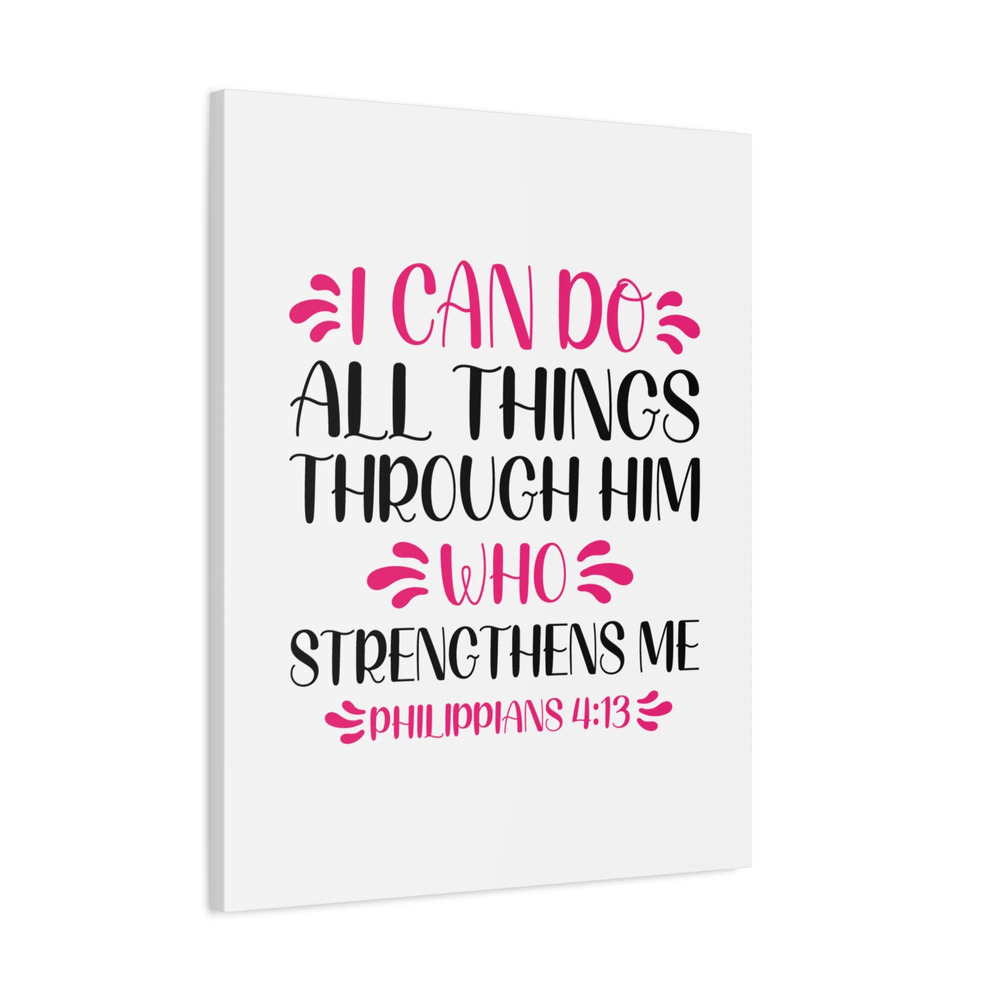Scripture Canvas Who Strengthens Me Philippians 4:13 Bible Verse Print